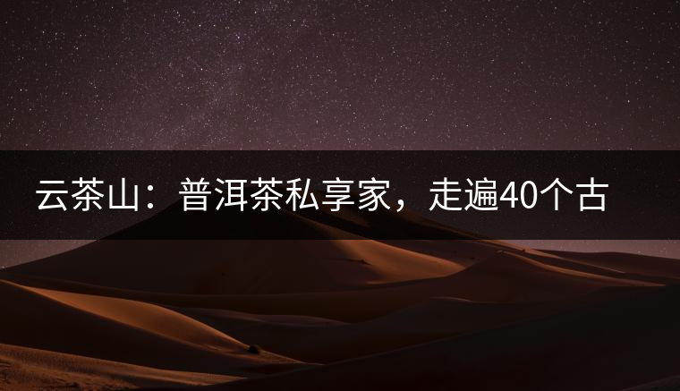 云茶山：普洱茶私享家，走遍40個(gè)古寨，24小時(shí)提供專家評分與產(chǎn)地茶農(nóng)一手報(bào)價(jià)